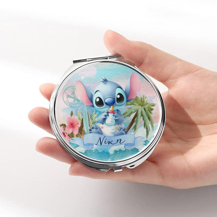 Καθρεφτάκι Stitch Ασημί Στρογγυλό