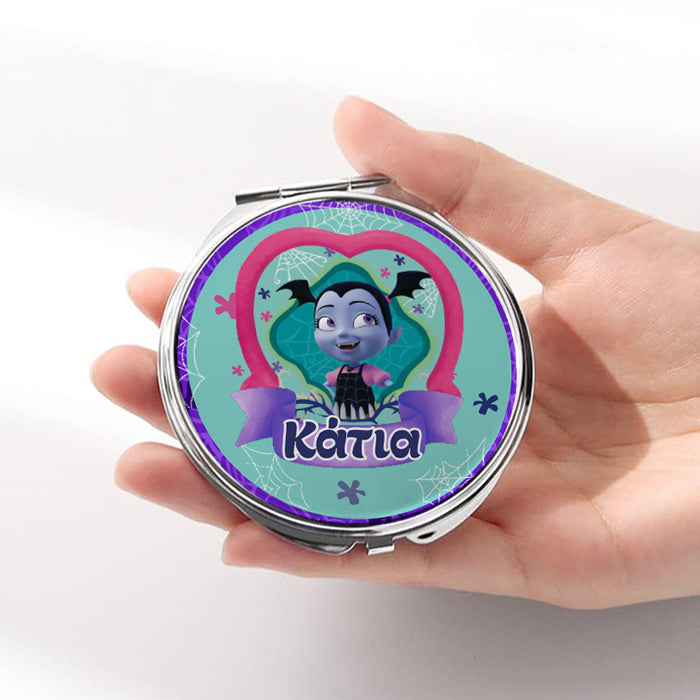 Καθρεφτάκι Βαμπιρίνα Ασημί Στρογγυλό