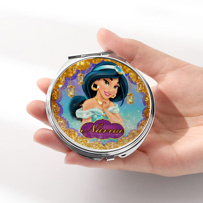 Καθρεφτάκι Γιασμίν Ασημί Στρογγυλό