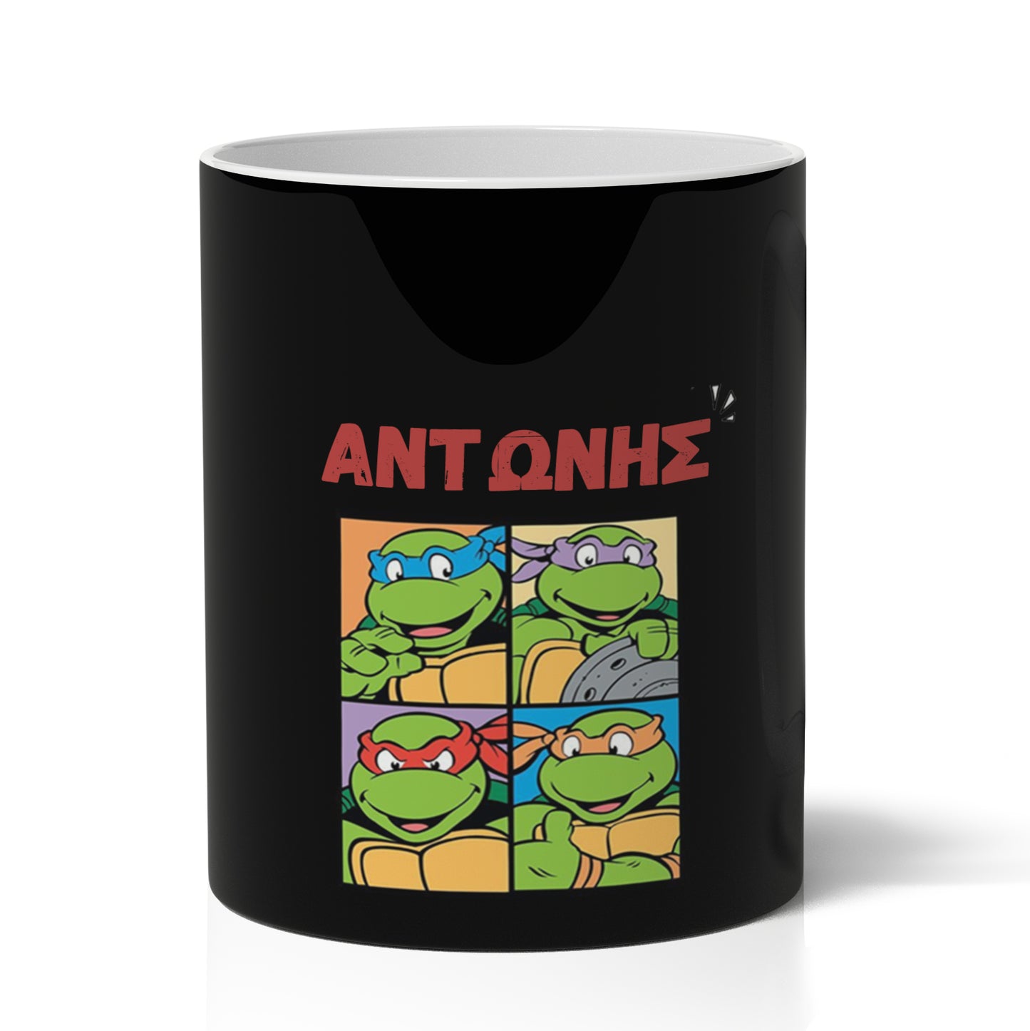 Μολυβοθήκη με Όνομα - Χελωνονιντζάκια Μαύρη