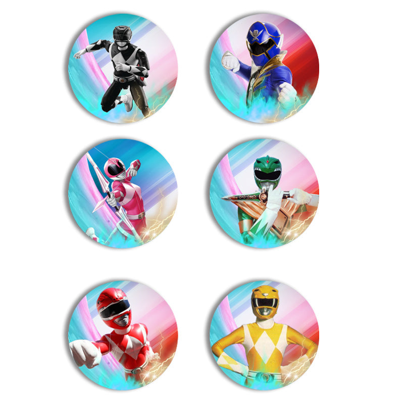 Ξύλινες Κονκάρδες Power Rangers (6 τεμ)