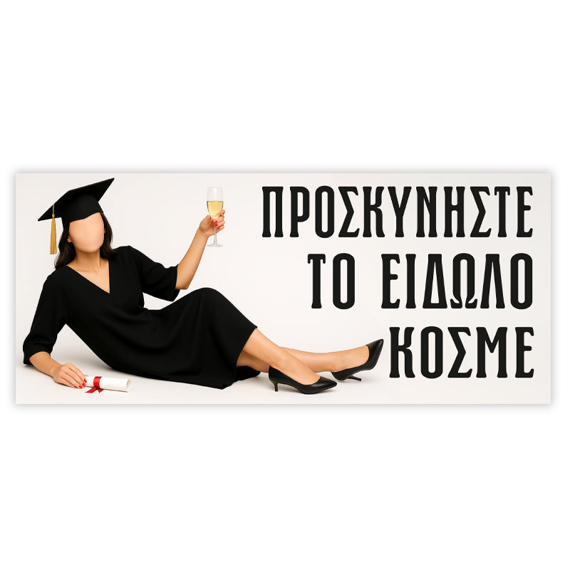 Πανό Αποφοίτησης - Προσκυνήστε το Είδωλο