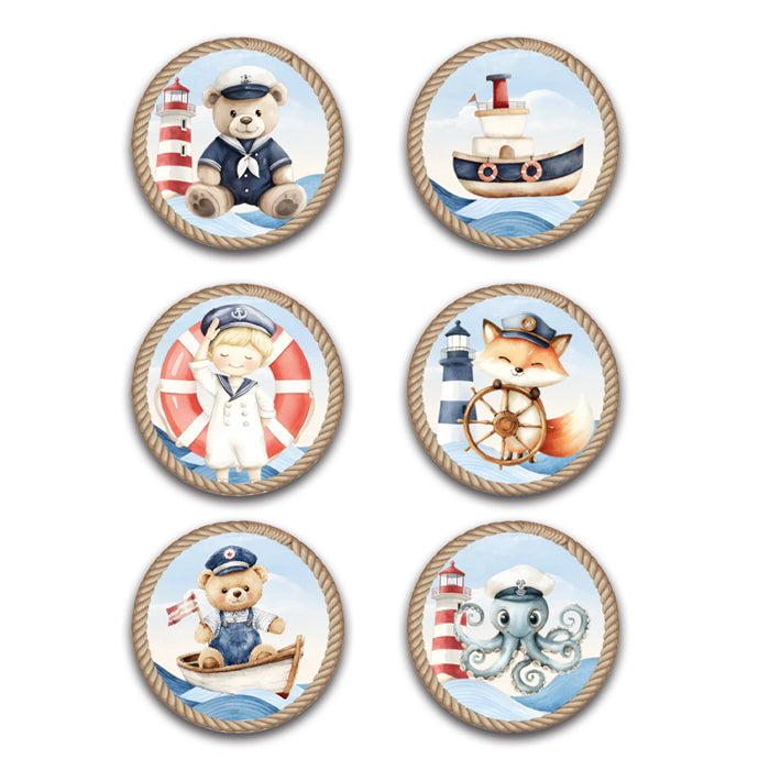 Σετ κονκάρδες - Ναυτικό Αρκουδάκι (6 τεμ)