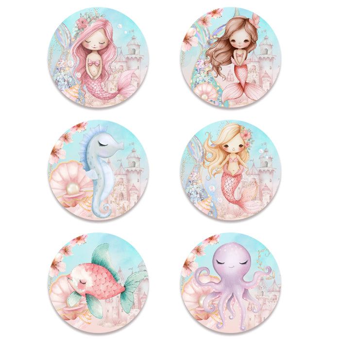 Σετ κονκάρδες - Ροζ Γοργόνα (6 τεμ)