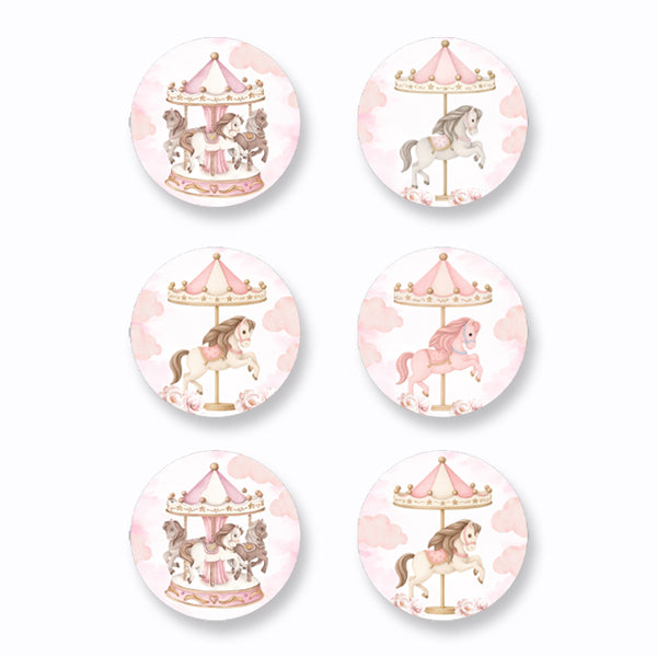 Σετ κονκάρδες - Ροζ Καρουζέλ (6 τεμ)