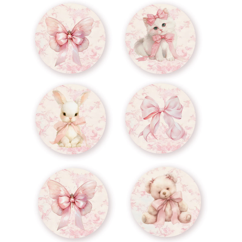 Σετ κονκάρδες - Ροζ Φιόγκος (6 τεμ)