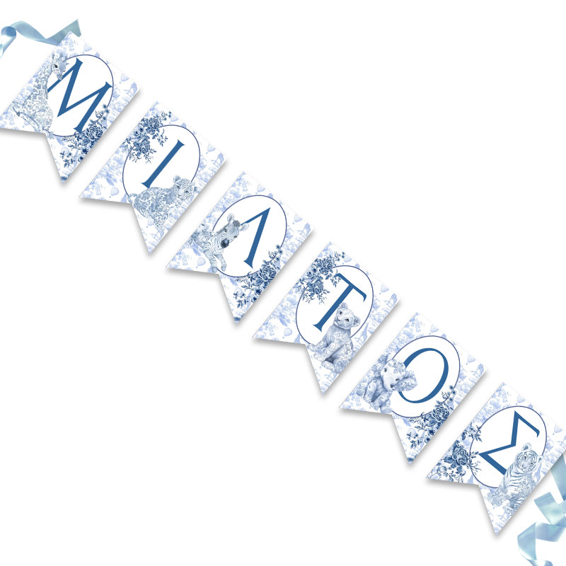 Σημαιάκια Mε 'Oνομα - Blue Toile Ζώα Της Ζούγκλας