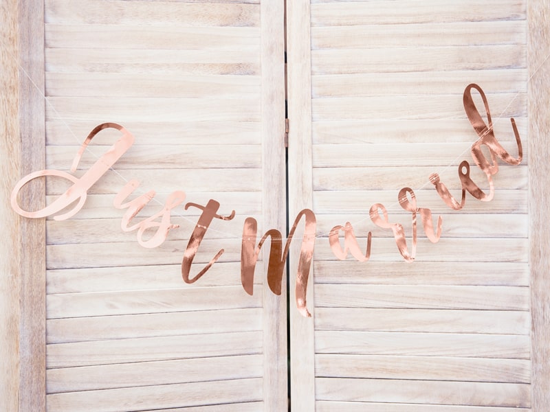 Γιρλάντα Just Married Ροζ Χρυσό / 20 x 77 εκ