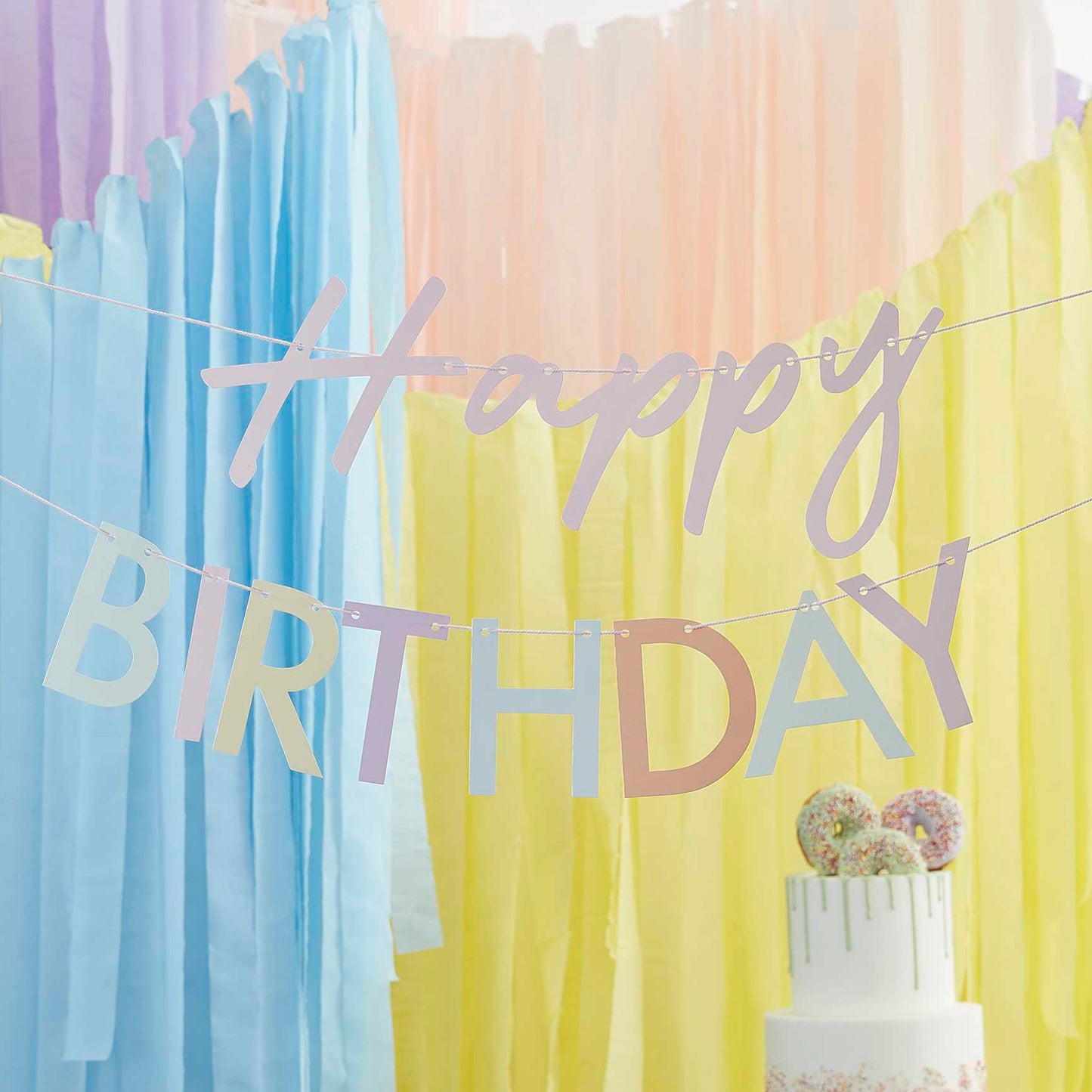 Γιρλάντα Γράμματα Παστέλ Happy Birthday