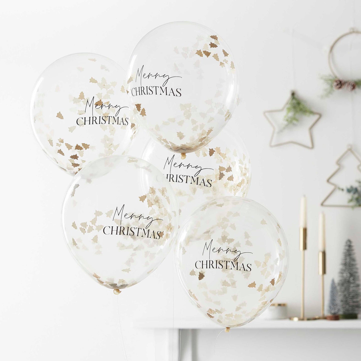 Μπαλόνια Merry Christmas με Κομφετί / 5 τεμ