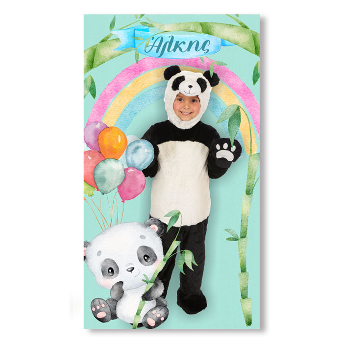 Αφίσα πάρτυ με φώτο αρκουδάκι Panda 1,30m