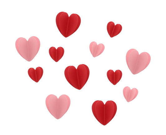 Αυτοκόλλητα 3D Καρδιές  Love is in the air (12 τεμ)