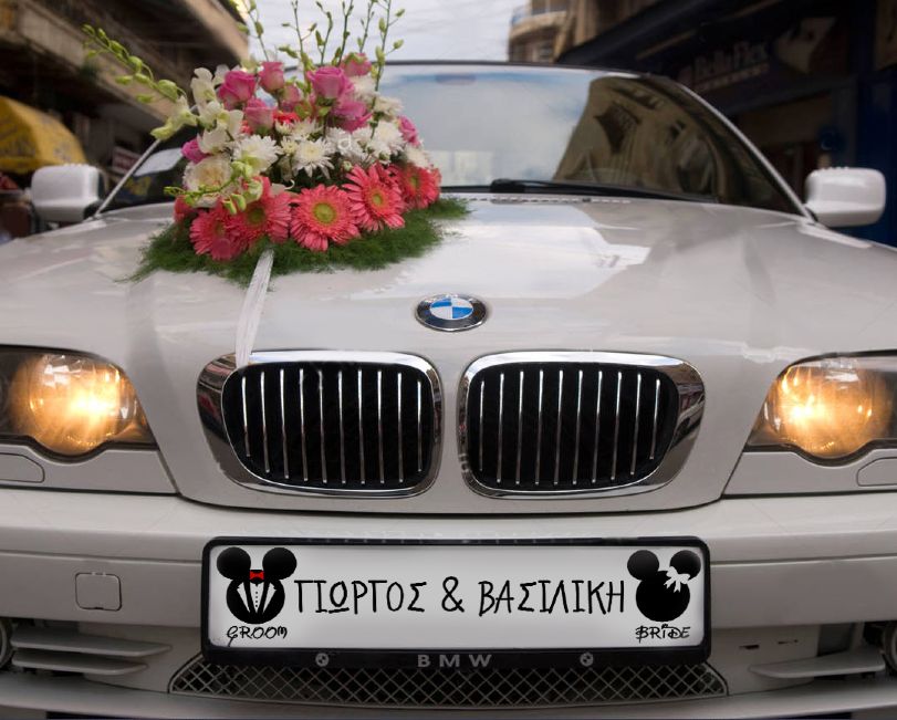 Πινακίδα αυτοκινήτου γάμου "Mickey - Minnie" (2 τεμ)