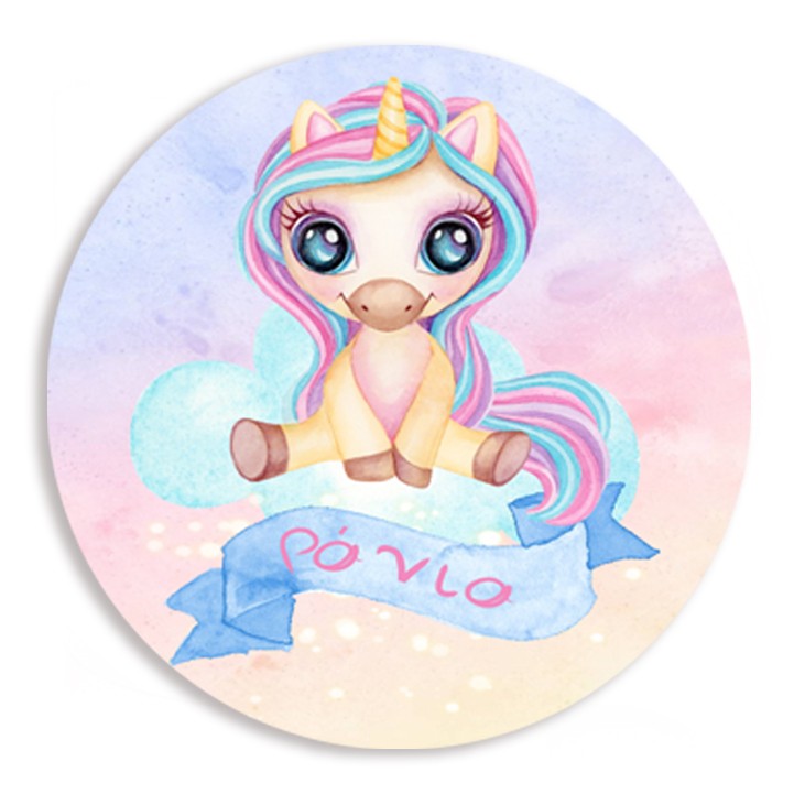 Αυτοκόλλητα με όνομα Ουράνιο Τόξο Μονοκεράκι (6 τεμ)