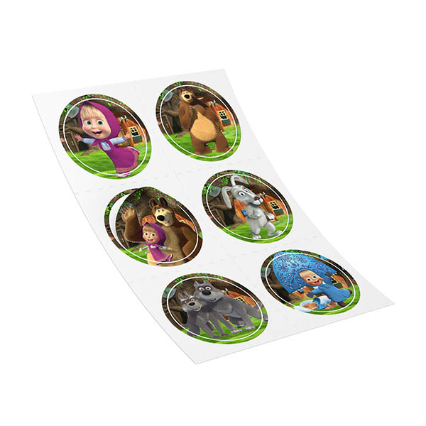 Αυτοκόλλητα Μάσα και Αρκόυδος (6 τεμ)