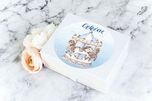 Αυτοκόλλητα με όνομα - Καρουζέλ αγόρι (6 τεμ)