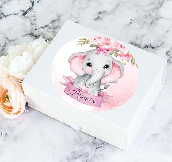 Αυτοκόλλητα με όνομα Ελεφαντάκι κορίτσι (6 τεμ)