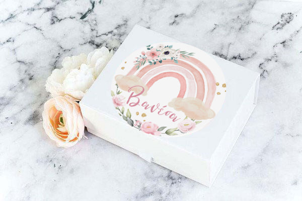 Αυτοκόλλητα με όνομα Ουράνιο Τόξο κορίτσι (6 τεμ)