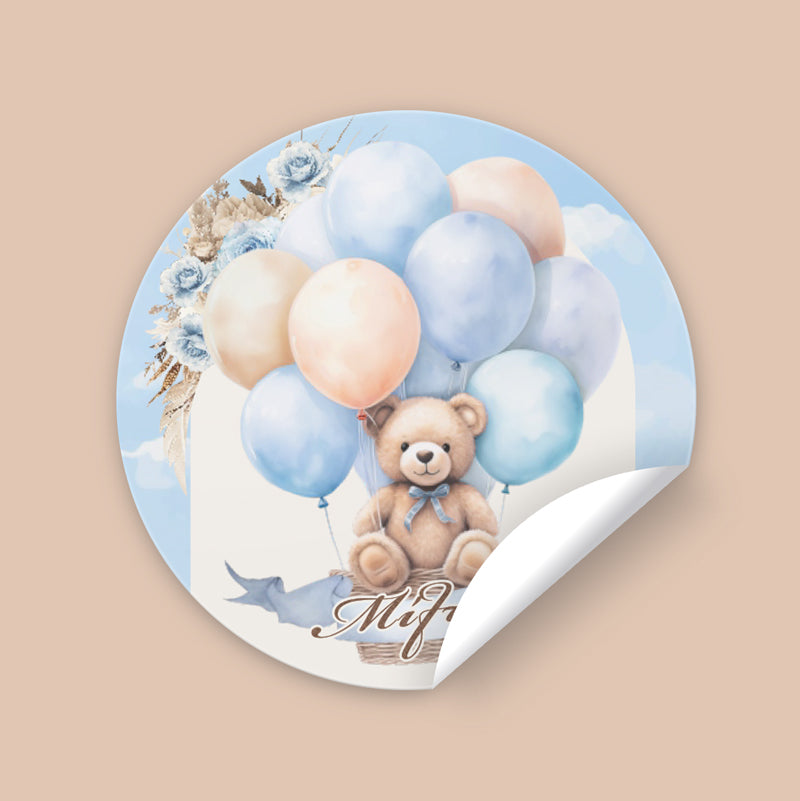 Αυτοκόλλητα με όνομα Αρκουδάκι Boho (6 τεμ)