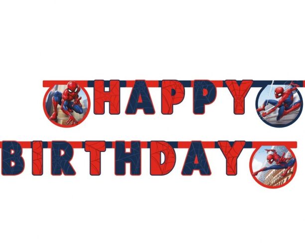 Banner "Happy Birthday" Spiderman