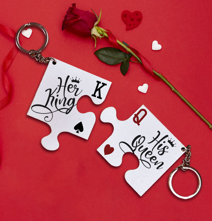 Μπρελόκ για ζευγάρι - King & Queen (2 τεμ)