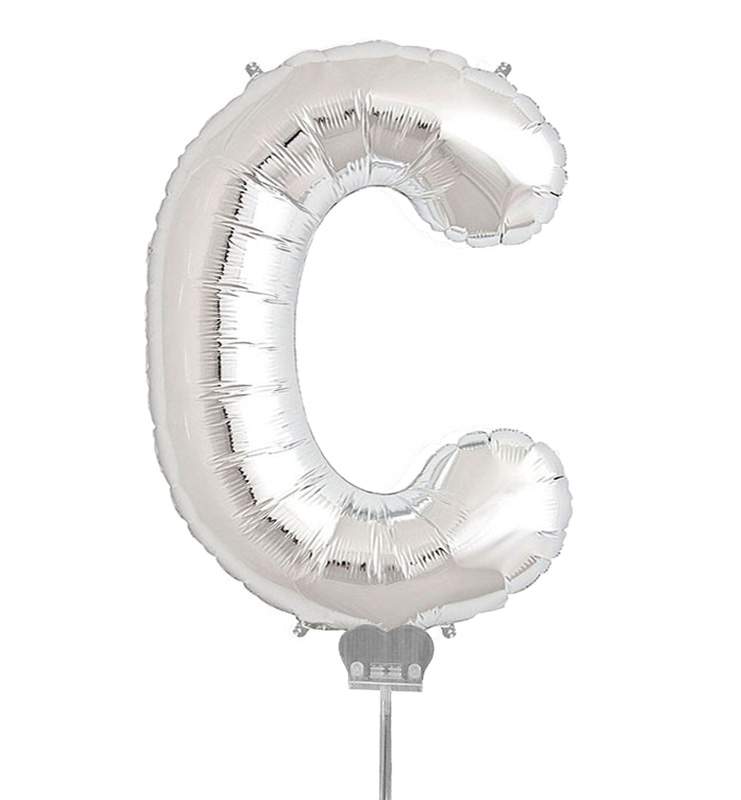 Mini Μπαλόνια Γράμματα Ασημί 35 cm
