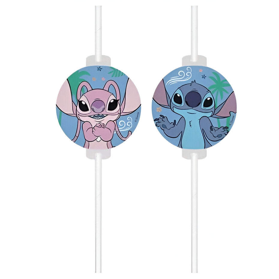Χάρτινα καλαμάκια με φιγούρες Stitch (4 τεμ)