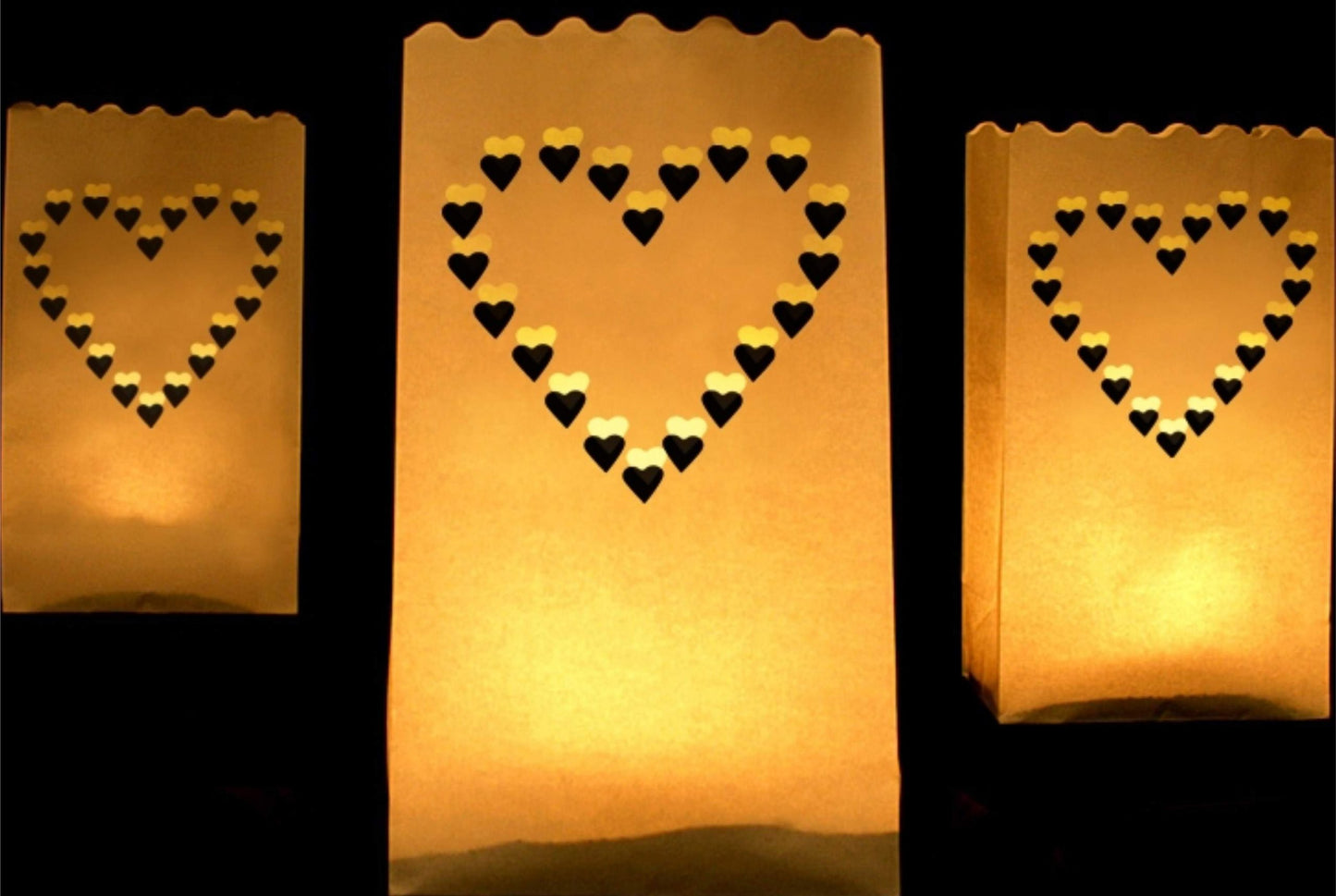 Χάρτινα Φαναράκια Γάμου Καρδιά (10 τεμ)