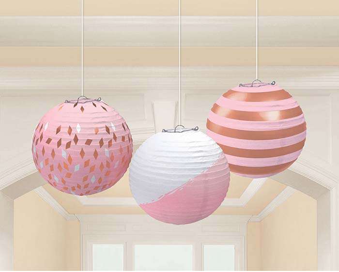 Χάρτινα Φαναράκια Rosegold (3 τεμ)