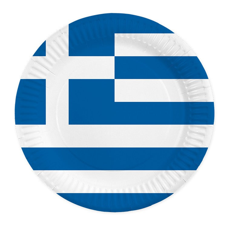 Χάρτινα Πιάτα - Ελληνική Σημαία (8 τεμ)