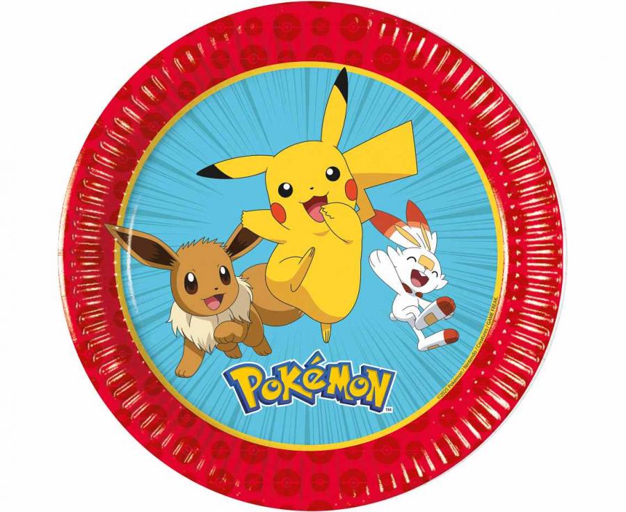 Χάρτινα πιάτα γλυκού -  Pokemon (8 τεμ)