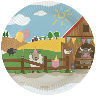 Χάρτινα Πιατάκια Ζωάκια της Φάρμας (8 τεμ)