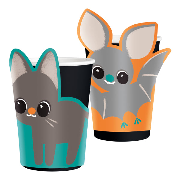 3D Halloween Ποτήρια - Γάτα και Νυχτερίδα (8 τεμ)