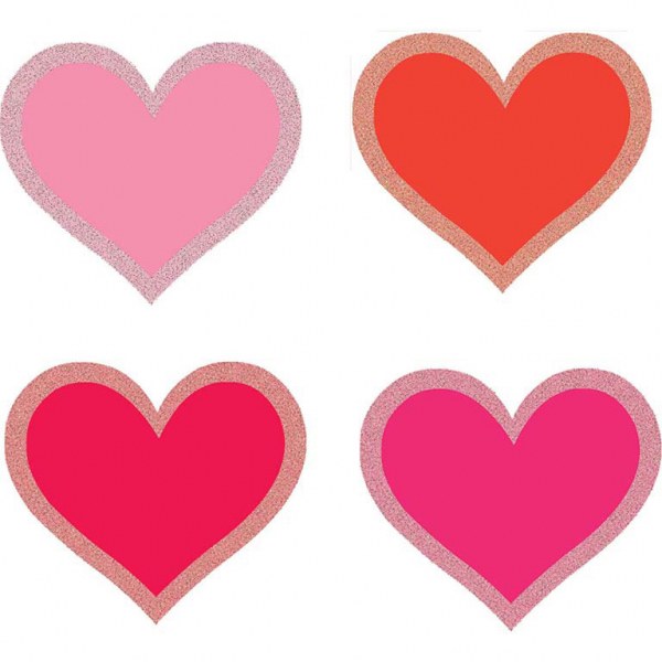 Χάρτινες κοπτικές Καρδιές με γκλίτερ (50 τεμ)