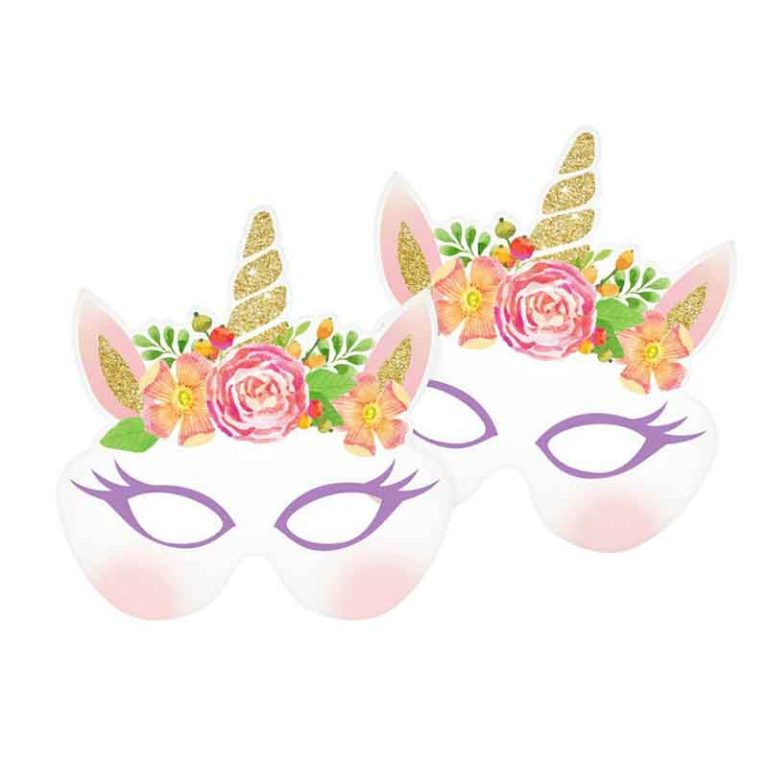 Χάρτινες Μάσκες Μονόκερος (6 τεμ)