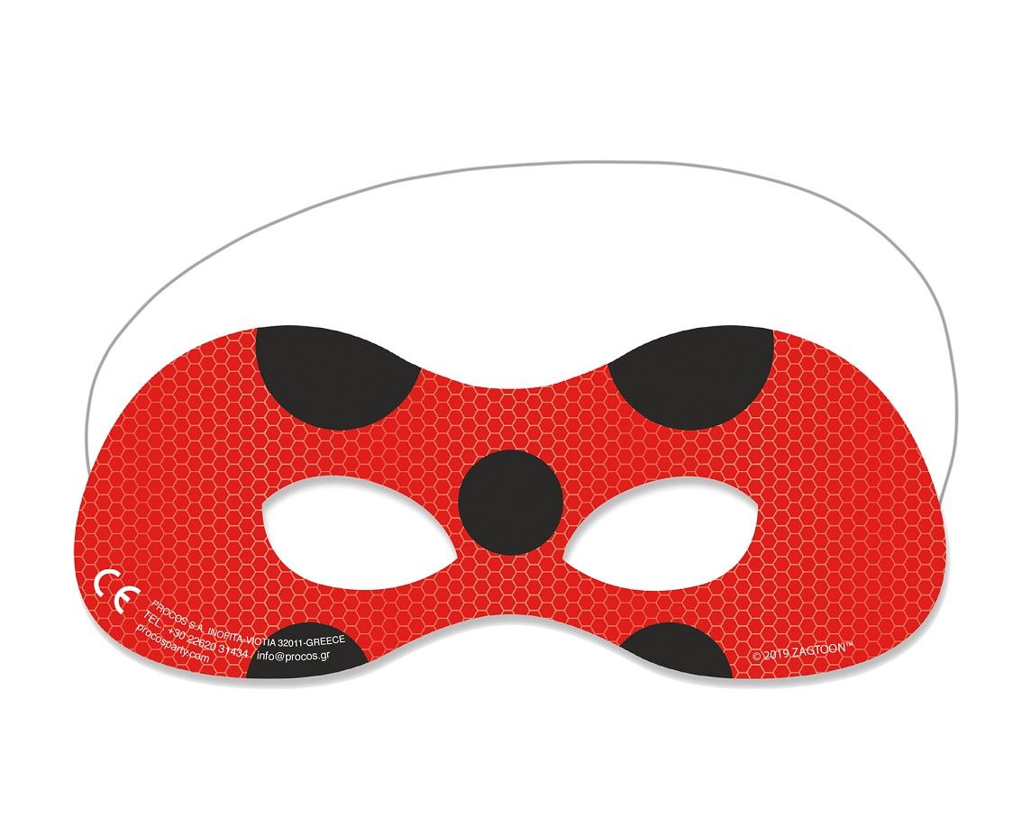 Χάρτινη Μάσκα Miraculous LadyBug (6 τεμ)