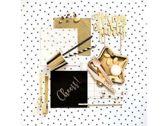 Χαρτοπετσέτες Λευκές με Χρυσά Αστέρια (20 τεμ)