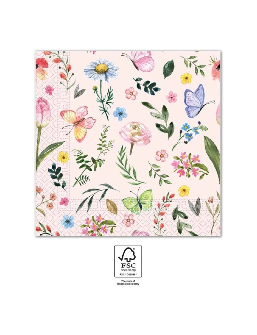 Χαρτοπετσέτες Πεταλούδες και Λουλούδια (20 τεμ)