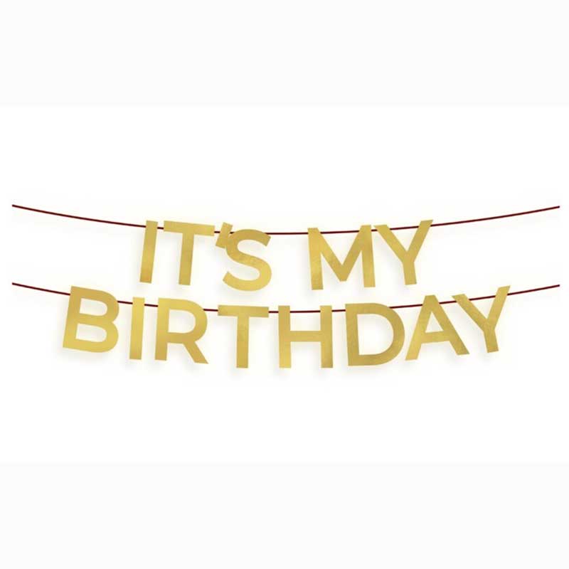 Χρυσή Γιρλάντα It's My Birthday 3m