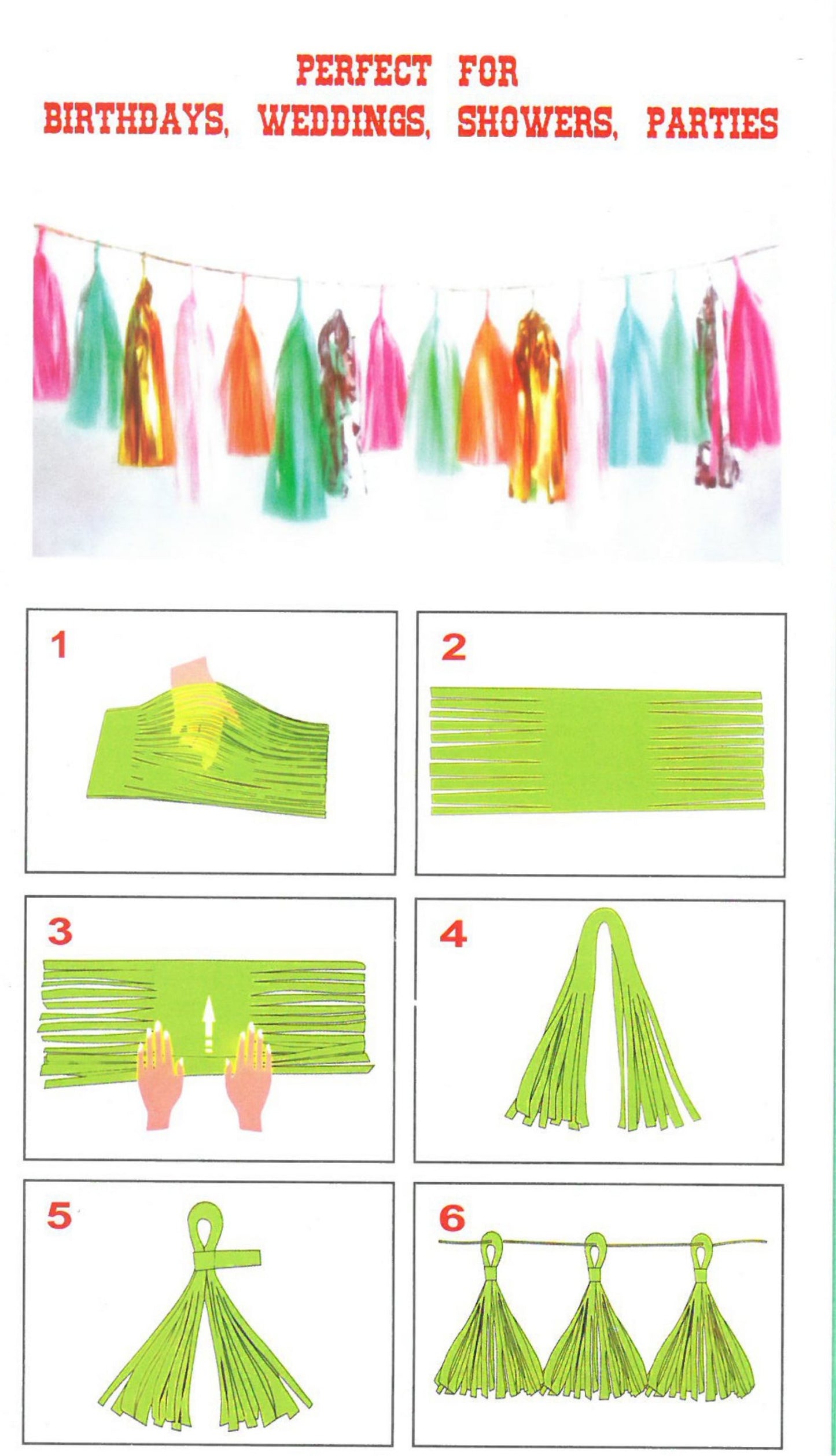 Χρυσή γιρλάντα με φούντες (12 τεμ)