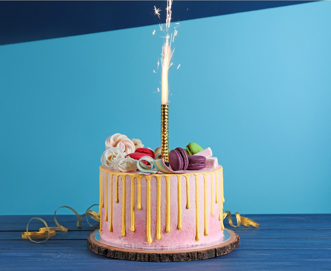 Χρυσός πυρσός για τούρτα (2 τεμ)