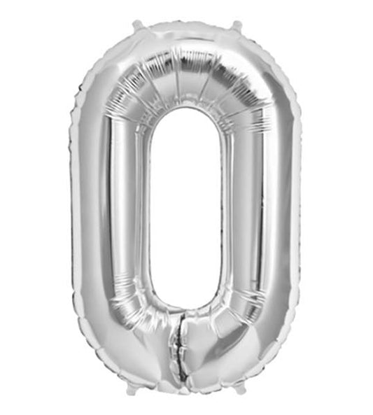 Mini Shape Μπαλόνια Αριθμοί Ασημί 40 cm – 16″