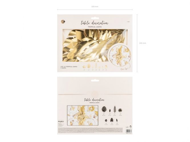 Διακοσμητικά χρυσά Τροπικά Φύλλα (21 τεμ)