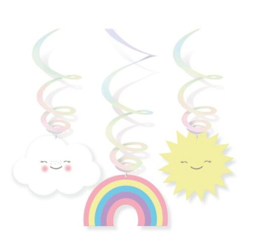 Διακοσμητικά Οροφής Swirls Ουράνιο Τόξο (6 τεμ)