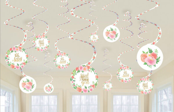 Διακοσμητικά Οροφής Swirls Sweet Baby Girl (12 τεμ)