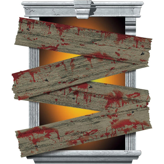 Διακοσμητικά παραθύρων Halloween - Ματωμένα ξύλα (4 τεμ)