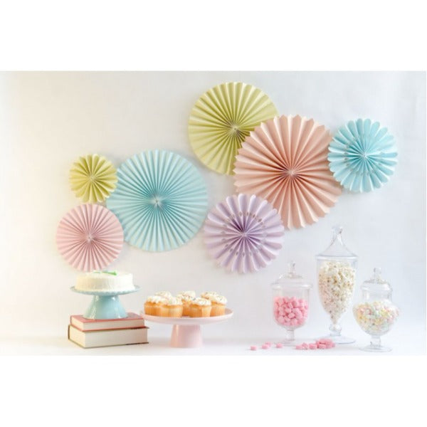 Διακοσμητικές βεντάλιες σε παστέλ χρώματα (3 τεμ)