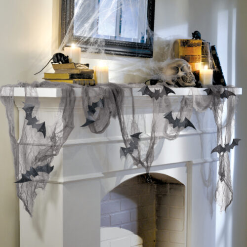 Διακοσμητική Γάζα Halloween με Νυχτερίδες 457cm