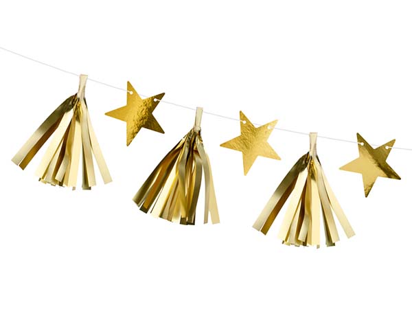 Διακοσμητική Γιρλάντα χρυσά αστέρια