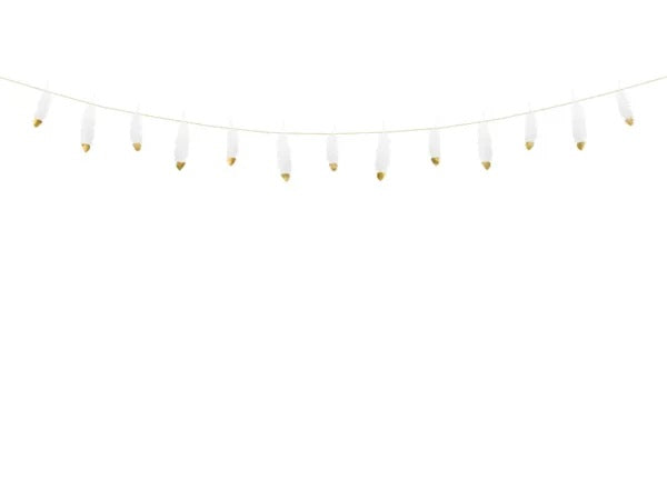 Διακοσμητική γιρλάντα με Λευκά Πούπουλα 180cm